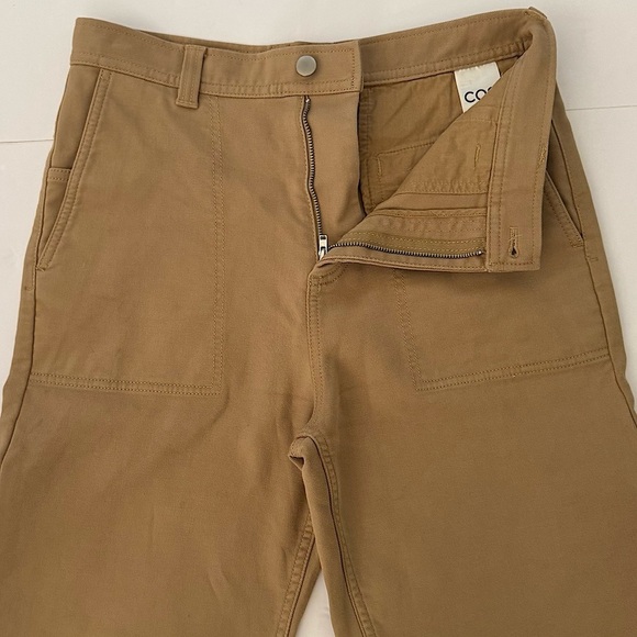 COS Relaxed Flat-Front Straight Leg Pant Trousers, Beige Tan, Size 28 - Picture 6 of 9